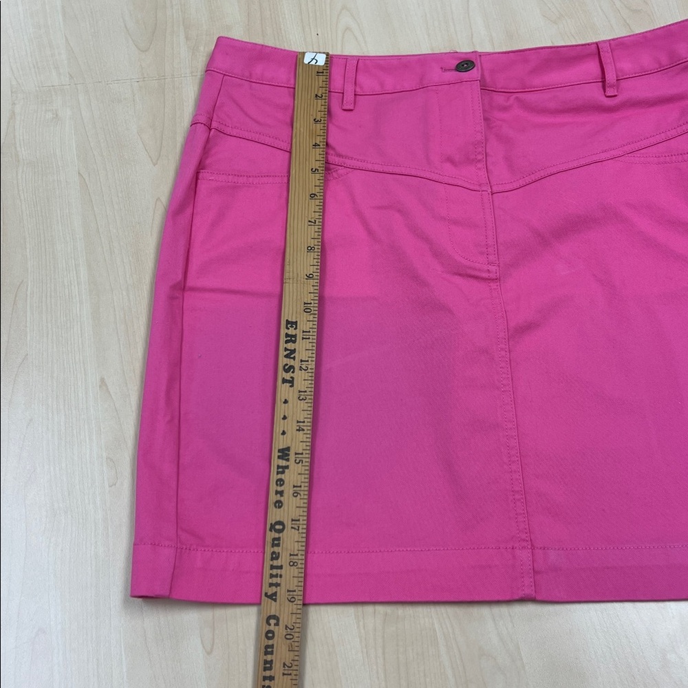 Brooks Brothers 346 Y2K Pink Cotton Stretch Mini Skirt 14 - Picture 2 of 8